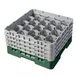Cambro 20S800119 Camrack Glass Rack, Sherwood Green, 20 Compartments, 19-3/4" x 19-3/4", 8-1/2" Height 1 image