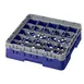 Cambro 25S318186 Camrack Glass Rack, Navy Blue, 19-3/4 x 19-3/4, 25 Compartments, 3-7/16 Max Dia 1 image