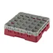 Cambro 25S418416 Camrack Glass Rack, Full Size, Cranberry, 25 Compartments, 19-3/4 x 19-3/4, Soft Gray Extender 1 image