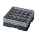 Cambro 25S434110 Camrack Glass Rack, Black, Full Size, 19-3/4 x 19-3/4, 25 Compartments, 3-7/16 Max Dia, 5-1/4 Max Height 1 image