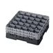 Cambro 25S534110 Camrack Glass Rack, Full Size, Black, 19-3/4"x19-3/4", 25 Compartments, 3-7/16" Max Dia 1 image