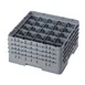 Cambro 25S800151 Camrack Glass Rack, Full Size, Soft Gray, 19-3/4 x 19-3/4, 25 Compartments, 3-7/16 Max Dia, 8-1/2 Max Height 1 image