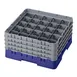 Cambro 25S800186 Camrack Glass Rack, Navy Blue, Full Size, 19-3/4 x 19-3/4, 25 Compartments 1 image
