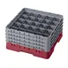 Cambro 25S800416 Camrack Glass Rack, Full Size, 19-3/4 x 19-3/4, 25 Compartments, Cranberry Red, HACCP Compliant 1 image