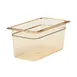 Cambro 36HP150 H-Pan 1/3 Size Food Pan, 6" Deep Amber Plastic, Non-Stick, NSF, -40°F to 375°F 1 image