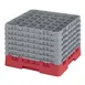 Cambro 36S1214163 Camrack Glass Rack, Red, Full Size, 36 Compartments, 2-7/8" Max Dia, 12-5/8" Max Height 1 image