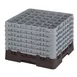 Cambro 36S1214167 Camrack Glass Rack, Full Size, Brown, 36 Compartments, 19-3/4" x 19-3/4", 2-7/8" Max Dia, HACCP 1 image