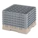 Cambro 36S1214184 Camrack Glass Rack, Full Size, Beige, 36 Compartments, 2-7/8" Max Dia, 12-5/8" Max Height 1 image