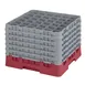 Cambro 36S1214416 Camrack Glass Rack, Full Size, Cranberry Red, 36 Compartments, 2-7/8" Max Dia, 12-5/8" Max Height 1 image