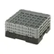 Cambro 36S638110 Camrack Glass Rack, Black, Full Size, 19-3/4" x 19-3/4", 36 Compartments, 2-7/8" Max Dia 1 image