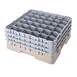 Cambro 36S738184 Camrack Glass Rack, Full Size, Beige, 19-3/4 x 19-3/4, 36 Compartments, 2-7/8 Max Dia, 7-3/4 Max Height 1 image