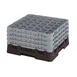 Cambro 36S900167 Camrack Glass Rack, Full Size, Brown, 36 Compartments, 19-3/4" x 19-3/4", 2-7/8" Max Dia 1 image