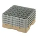 Cambro 36S900184 Camrack Glass Rack, Full Size, Beige, 19-3/4" x 19-3/4", 36 Compartments, 2-7/8" Max Dia, 9-3/8" Max Height 1 image