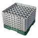 Cambro 49S1114119 Camrack Glass Rack, Sherwood Green, Full Size, 19-3/4 x 19-3/4, 49 Compartments, 2-7/16 Max Dia 1 image