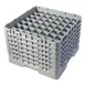 Cambro 49S1114151 Camrack Glass Rack, Soft Gray, Full Size, 19-3/4 x 19-3/4, 49 Compartments, 2-7/16 Max Dia 1 image