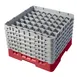 Cambro 49S1114163 Camrack Glass Rack, Red, Full Size, 19-3/4" x 13-3/4", 49 Compartments, 2-7/16" Max Dia 1 image