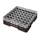 Cambro 49S318167 Camrack Glass Rack, Brown, Full Size, 19-3/4" x 19-3/4", 49 Compartments, 2-7/16" Max Dia 1 image