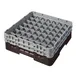 Cambro 49S434167 Camrack Glass Rack, Full Size, Brown, 19-3/4 x 19-3/4, 49 Compartments 1 image