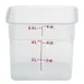 Cambro 6SFSPP190 Container, 6 Qt, 8-3/8" Square x 7-1/4" High, Translucent PP, NSF 1 image