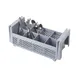 Cambro 8FBNH434151 Camrack Flatware Washing Basket, Half Size, 18x7.75x7.25 inches, 4.75 inches max height, 8 compartments, soft gray, NSF certified 1 image