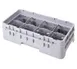 Cambro 8HE2151 Half Size Dish Rack Extender, 8 Compartments, Soft Gray, 19-3/4" x 9-7/8" x 2", Adds 1-5/8" to Rack Height 1 image