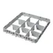 Cambro 9E1151 Full Size Dish Rack Extender, 9 Compartments, Soft Gray, 19-5/8" x 19-5/8" x 2", Adds 1-5/8" to Rack Height 1 image