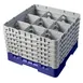Cambro 9S1114186 Camrack Glass Rack, Navy Blue, Full Size, 19-3/4 x 19-3/4, 9 Compartments, 5-7/8 Max Dia, 11-3/4 Max Height, HACCP Compliant 1 image