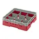 Cambro 9S318163 Camrack Glass Rack, Red, Full Size, 19-3/4 x 19-3/4, 9 Compartments, 5-7/8 Max Dia, 3-5/8 Max Height, HACCP Compliant, NSF 1 image