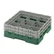 Cambro 9S434119 Camrack Glass Rack, Full Size, Sherwood Green, 19-3/4" x 19-3/4" x 7-1/4", 9 Compartments, 5-7/8" Max Dia, HACCP Compliant, NSF Certified 1 image