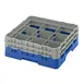 Cambro 9S434168 Camrack Glass Rack, Full Size, Blue, 19-3/4" x 19-3/4" x 7-1/4", 9 Compartments, 5-7/8" Max Dia, HACCP Compliant, NSF 1 image