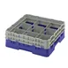 Cambro 9S434186 Camrack Glass Rack, Navy Blue, Full Size, 19-3/4 x 19-3/4, 9 Compartments, 5-7/8 Max Dia, HACCP Compliant 1 image