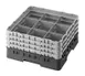 Cambro 9S638167 Camrack Glass Rack, Full Size, Brown, 19-3/4" x 19-3/4" x 8-7/8", 9 Compartments, 5-7/8" Max Diameter, HACCP Compliant, NSF 1 image