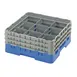 Cambro 9S638168 Camrack Glass Rack, Full Size, Blue, 19-3/4" x 19-3/4" x 8-7/8", 9 Compartments, 5-7/8" Max Diameter, HACCP Compliant, NSF 1 image