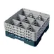 Cambro 9S638414 Camrack Glass Rack, Full Size, Teal, 19-3/4 x 19-3/4 x 8-7/8, 9 Compartments, 5-7/8 Max Dia, HACCP Compliant, NSF 1 image