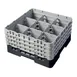Cambro 9S800110 Camrack Glass Rack, Full Size, Black, 19-3/4 x 19-3/4 x 10-1/2, 9 Compartments, 5-7/8 Max Dia, HACCP Compliant, NSF 1 image