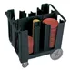 Cambro ADCS110 Black Adjustable Dish Dolly, 28-5/8"W x 37-7/8"L, 201-400 Plate Capacity, Polyethylene 1 image