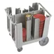 Cambro ADCS480 Speckled Gray Polyethylene Adjustable Dish Dolly, 28-5/8"W x 37-7/8"L, 201-400 Plate Capacity 1 image