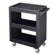 Cambro SC225S110 NSF Black Polyethylene 3-Shelf Service Cart - 28" x 16" x 32.25" 1 image