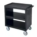 Cambro SC230110 NSF Black Polyethylene 3-Shelf Service Cart - 33.25" x 20" x 34.63" 1 image