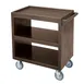 Cambro SC230131 NSF Dark Brown Polyethylene 3-Shelf Service Cart - 33.25" x 20" x 34.63" 1 image