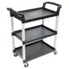 Cambro BC331KD110 Black Polyethylene 3-Shelf Service Cart w/ 300 lb Capacity 1 image