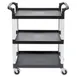 Cambro BC331KD110 Black Polyethylene 3-Shelf Service Cart w/ 300 lb Capacity 2 image