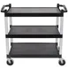 Cambro BC340KD110 Black Polyethylene 3-Shelf Utility Cart w/ 400 lb Capacity 2 image