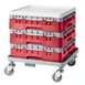 Cambro BR414163 Camrack Base Rack, Full Size, Red, Polypropylene, 19-3/4 x 19-3/4, 4-7/8 Inside Rack Height 1 image