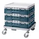 Cambro BR414414 Camrack Base Rack, Full Size, Teal, Polypropylene, 19-3/4 x 19-3/4, 4-7/8 Inside Rack Height 1 image
