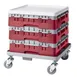 Cambro BR414416 Camrack Base Rack, Full Size, Cranberry Red, Polypropylene, 19-3/4" x 19-3/4", 4-7/8" Inside Rack Height 1 image