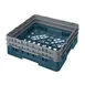 Cambro BR578414 Camrack Base Rack, Full Size, Teal, Polypropylene, 19-3/4" x 19-3/4", 6-1/2" Inside Rack Height, with 2 Soft Gray Extenders 1 image