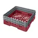 Cambro BR578416 Camrack Base Rack with 2 Soft Gray Extenders, Full Size, 1 Compartment, 19-3/4" x 19-3/4", 6-1/2" Inside Rack Height, Polypropylene, Cranberry Red 1 image