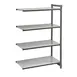 Cambro CBA243064S4580 Camshelving Basics Plus 24"W x 30"L x 64"H 4-Tier Add-On Unit, Brushed Graphite, 600 lb Capacity 1 image