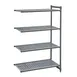 Cambro CBA243064V4580 Camshelving Basics Plus 4-Tier Add-On Unit, 24"W x 30"L x 64"H, Brushed Graphite, 2200 lbs Capacity 1 image
